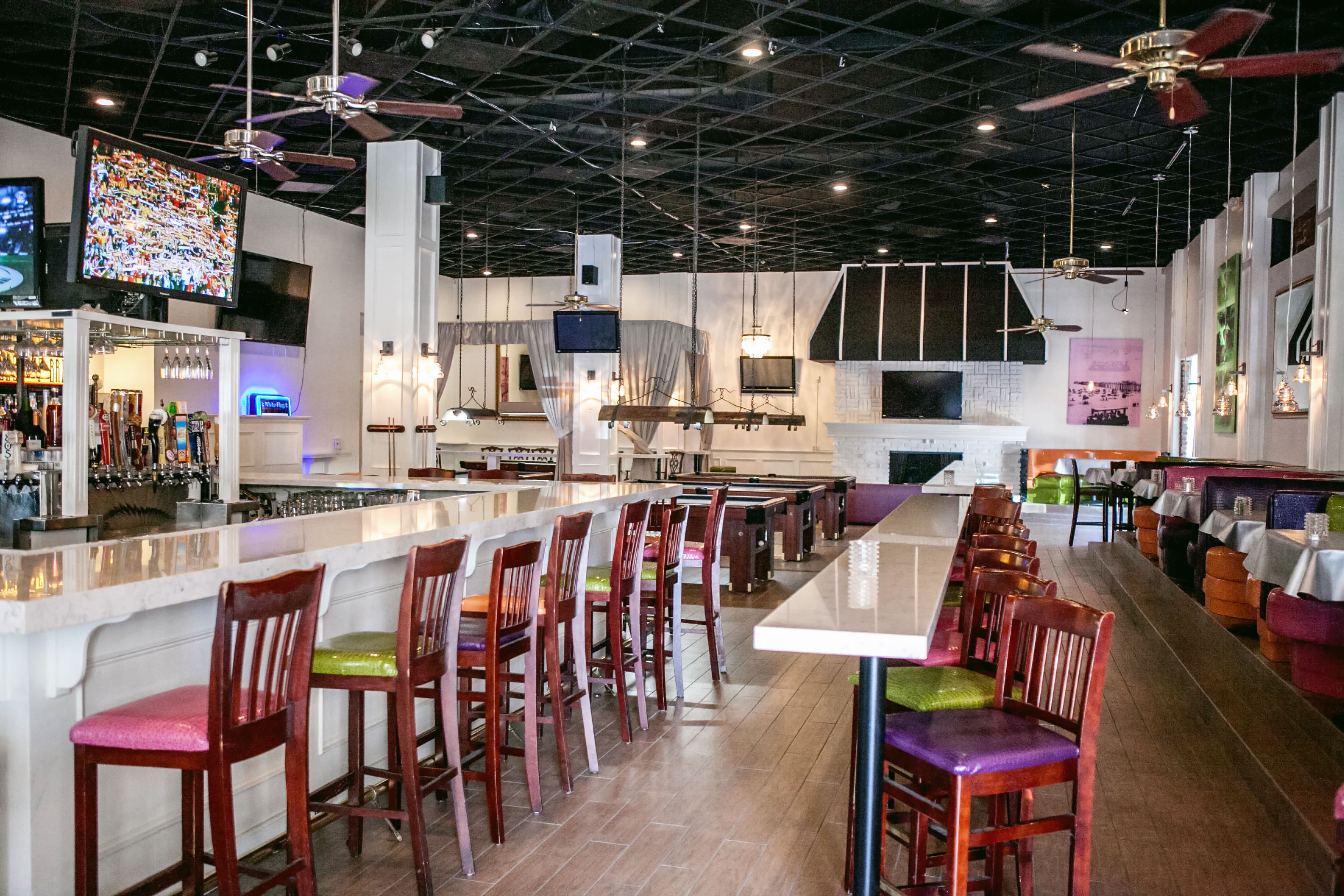 Modernized commercial interior lounge area